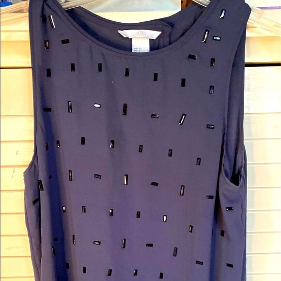 H&M beaded Sleeveless  Blouse - Picture 1 of 5